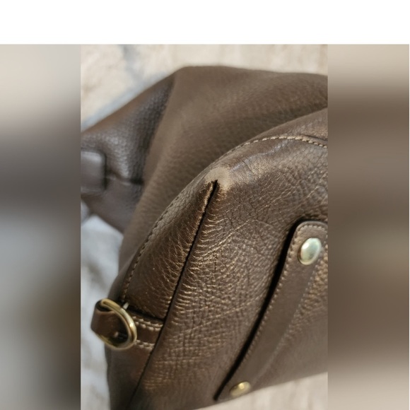Coach LEGACY Metallic Tote Cowhide
Leather Handbag with Gold Strap - Picture 6 of 9
